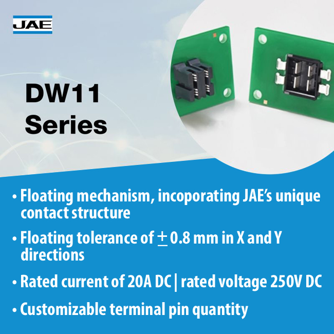 JAE DW11 Series Floating Board to board Power Connector