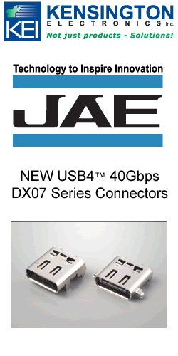 JAE DX07 Series USB4 40Gbps Connectors