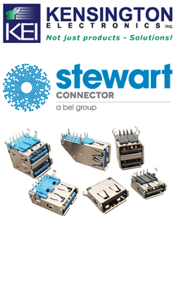 Stewart Connector announces the release of the USB 2.0 and USB 3.0 Type-A connectors